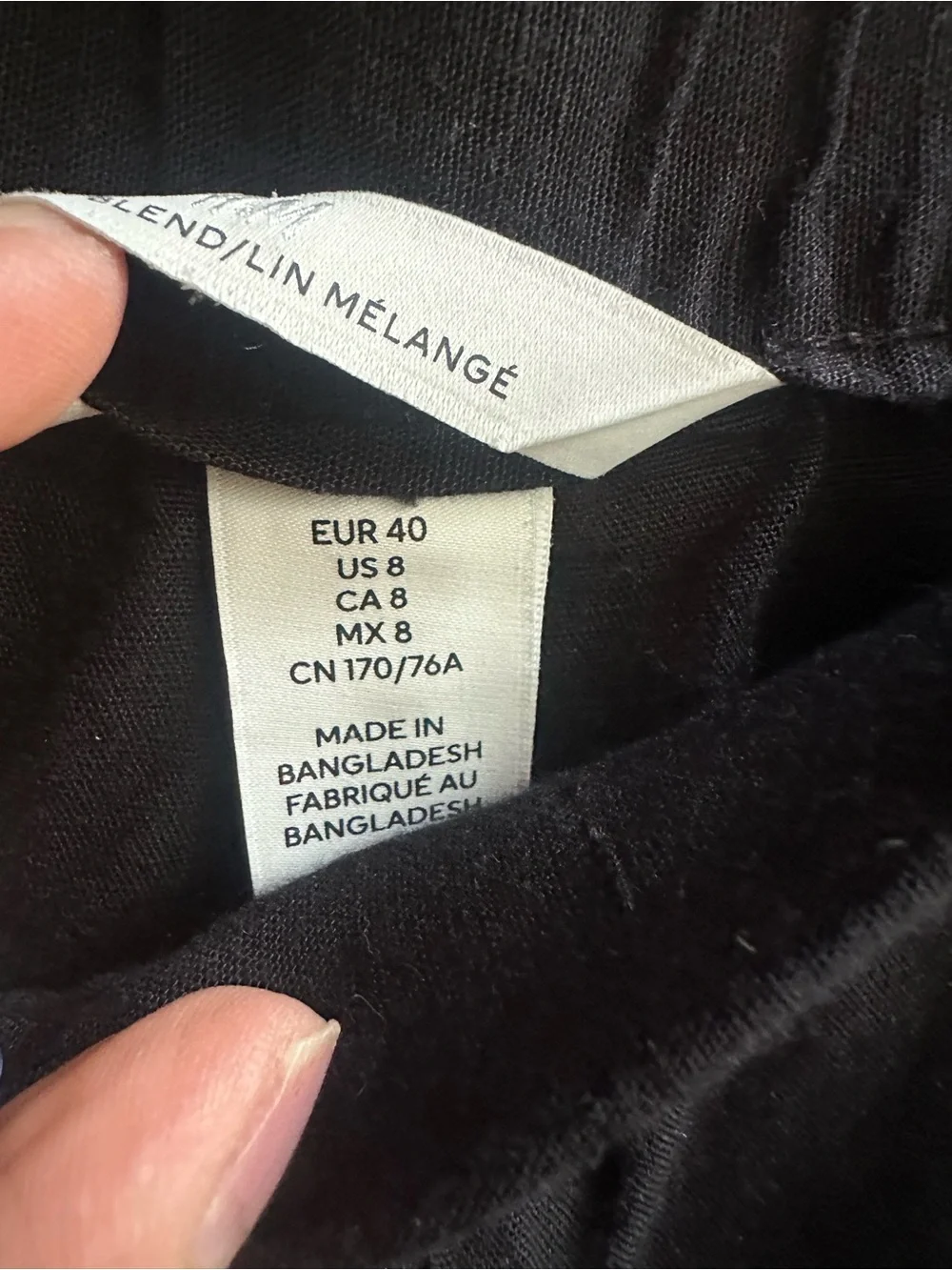Black Women’s linen blend Straight-Leg Trouser Pants Size 8